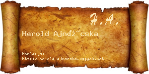 Herold Ajnácska névjegykártya